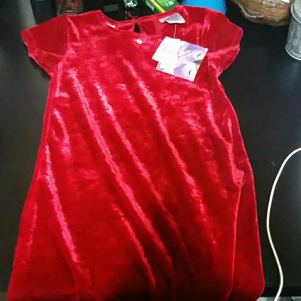 Red velvet dress